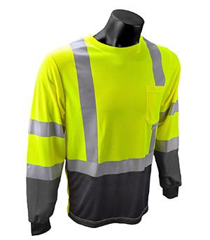 RADIANS GREEN MAX-DRI BLACK BOTTOM LS T - Hi-Vis Apparel